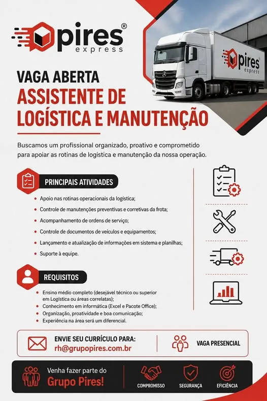 Assistente De Log&Iacute;stica E Manuten&Ccedil;&Atilde;o