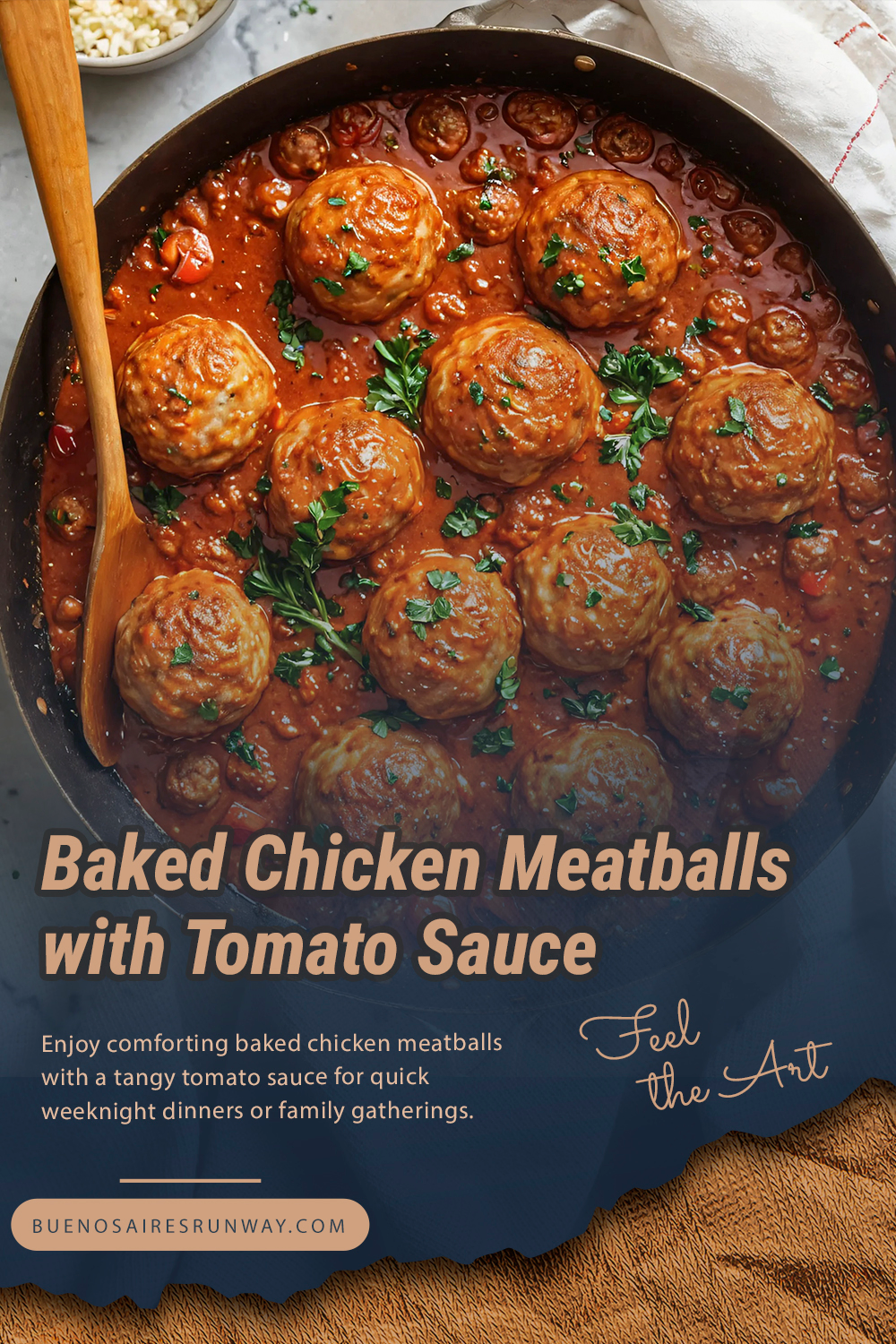 Baked Chicken Meatballs with Tomato Sauce Recipe