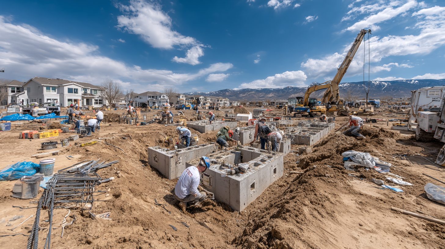 Установка фундаментных блоков ФБС для дома