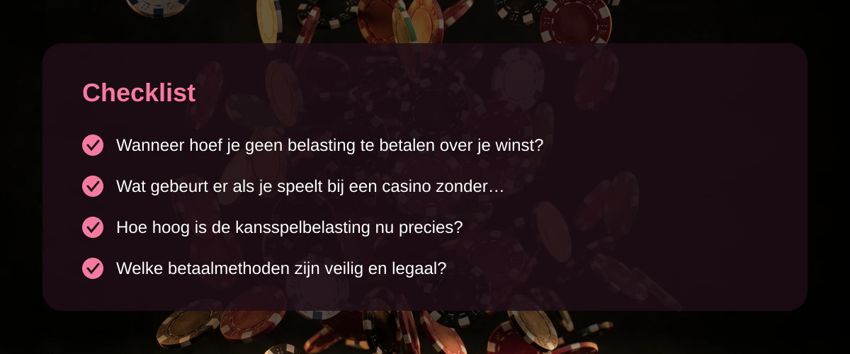 Belasting over casino winst in Nederland: wat blijft er echt van over? — Checklist