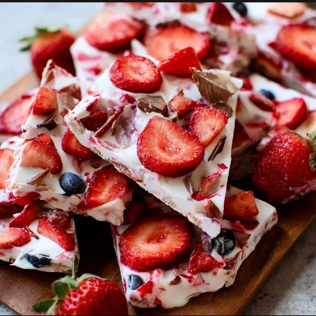 Frozen Strawberry Yogurt Bark: A Cool, Healthy Snack Delight!