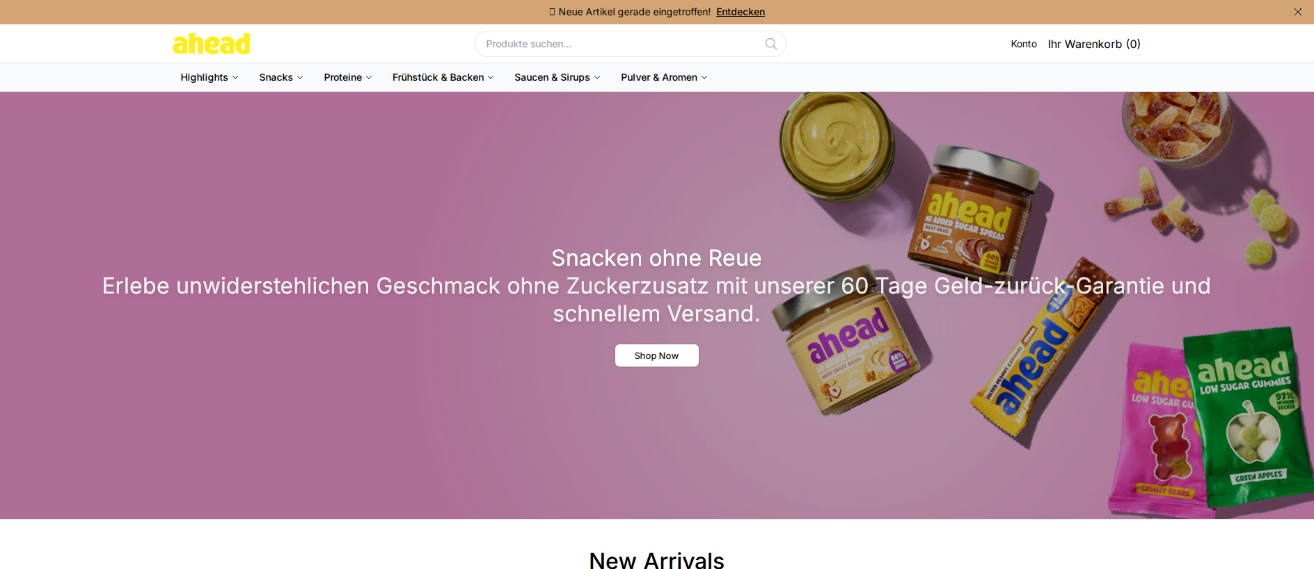 Stored capture of aheadnutritionmarket.shop