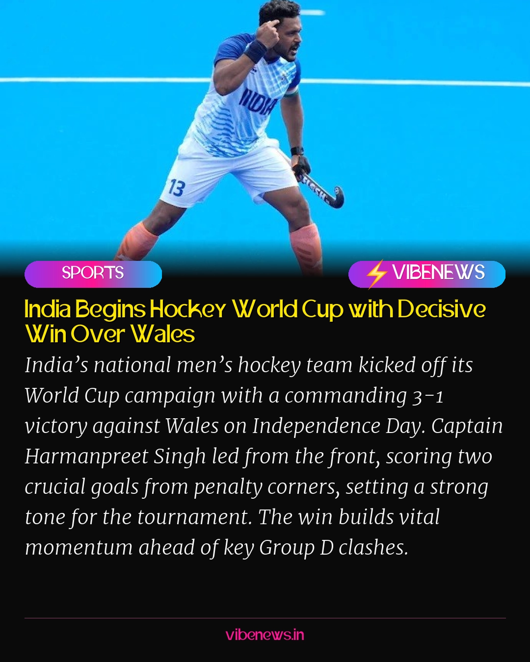 India Begins Hockey World Cup with Decisive Win Over Wales