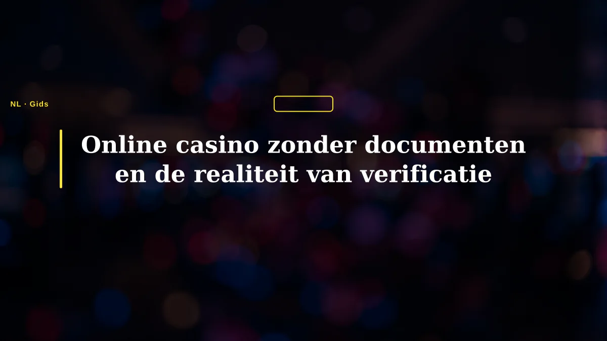 Online casino zonder documenten en de realiteit van verificatie