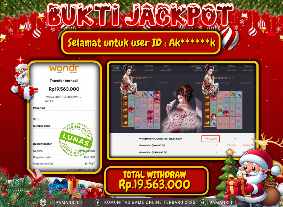 PAMANSLOT JACKPOT Game PG - Geishas Revenge Rp.19,563,000- LUNAS