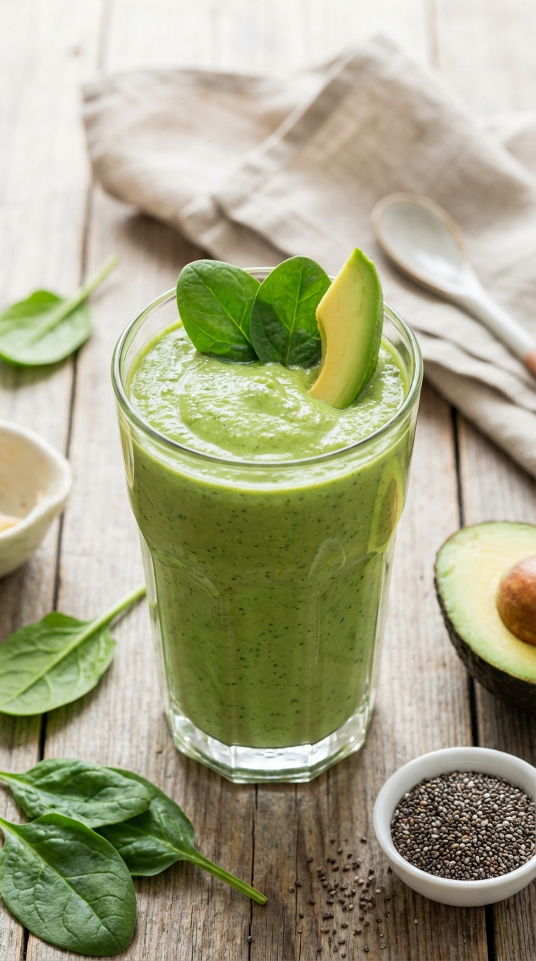 Creamy Avocado Spinach Drink — Flat Belly Smoothies Ready in 5 Minutes