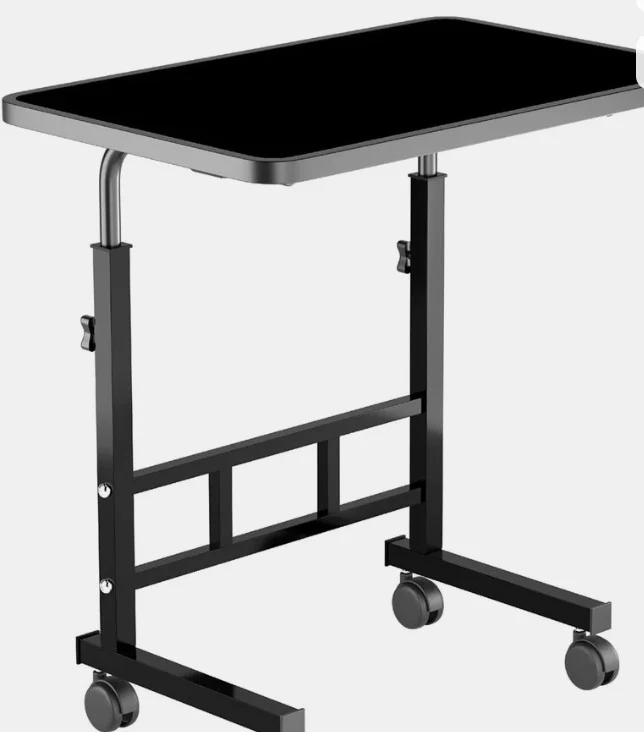 movable table 4 wheels adjustable heights