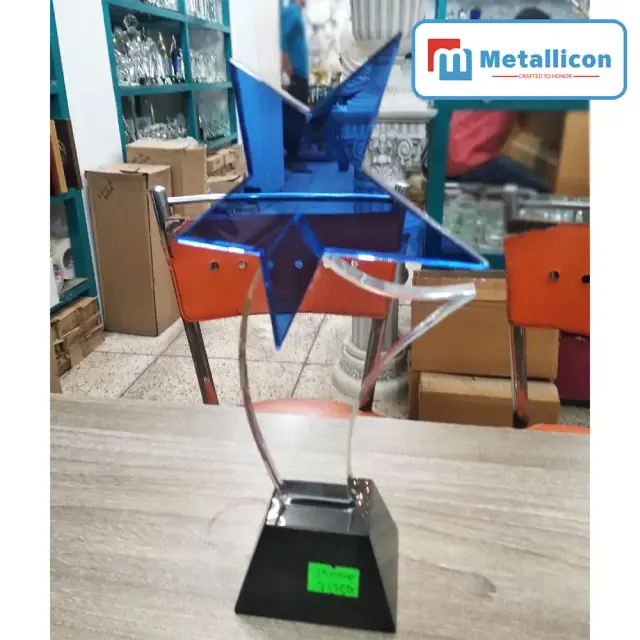 Star Crystal Crest Award Plaque