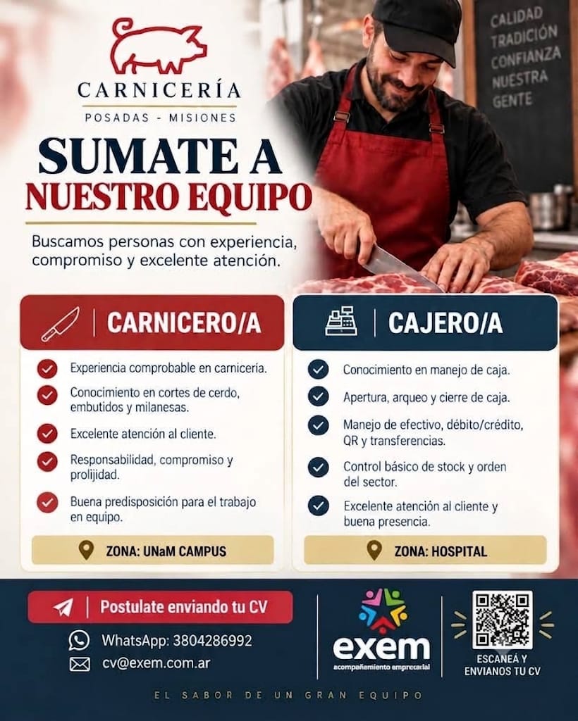 Se busca Carnicero en Posadas