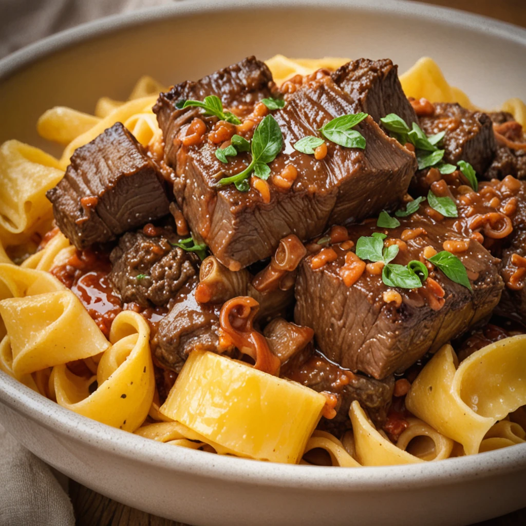 Slow-Simmered Short Rib Sauce with Pasta