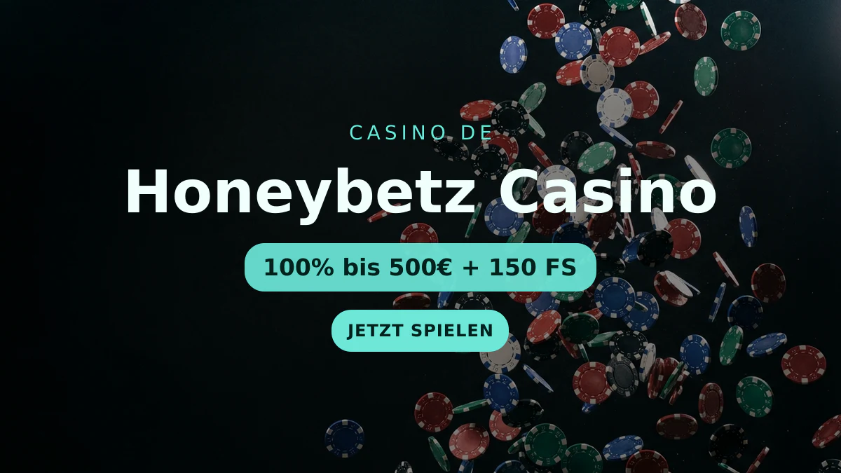 Honeybetz Casino — Willkommensbonus 100% bis 500€ + 150 FS, Zahlungen: Visa, Mastercard, Skrill, Neteller, Sofort