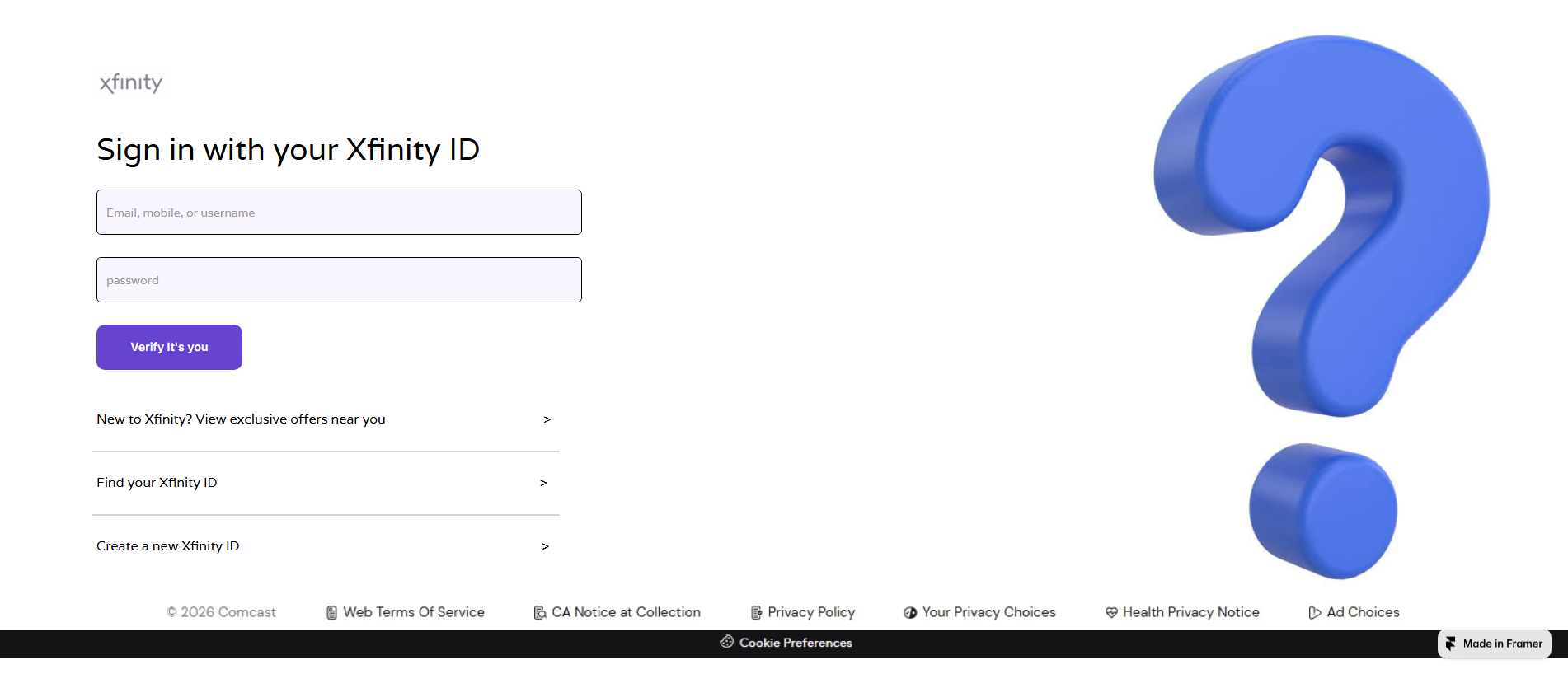 Forensic screenshot of connectxverificationproappsuit.framer.wiki showing the phishing page layout