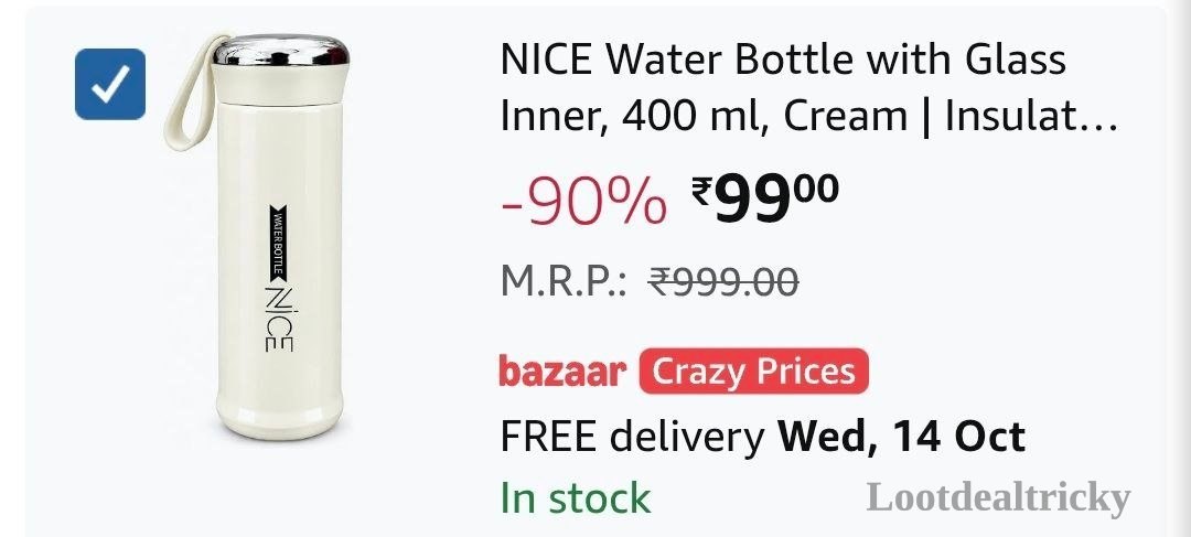 Nice Water Bottle – Just ₹99 | Huge Savings Offer Nice Water Bottle – Just ₹99 | Huge Savings Offer