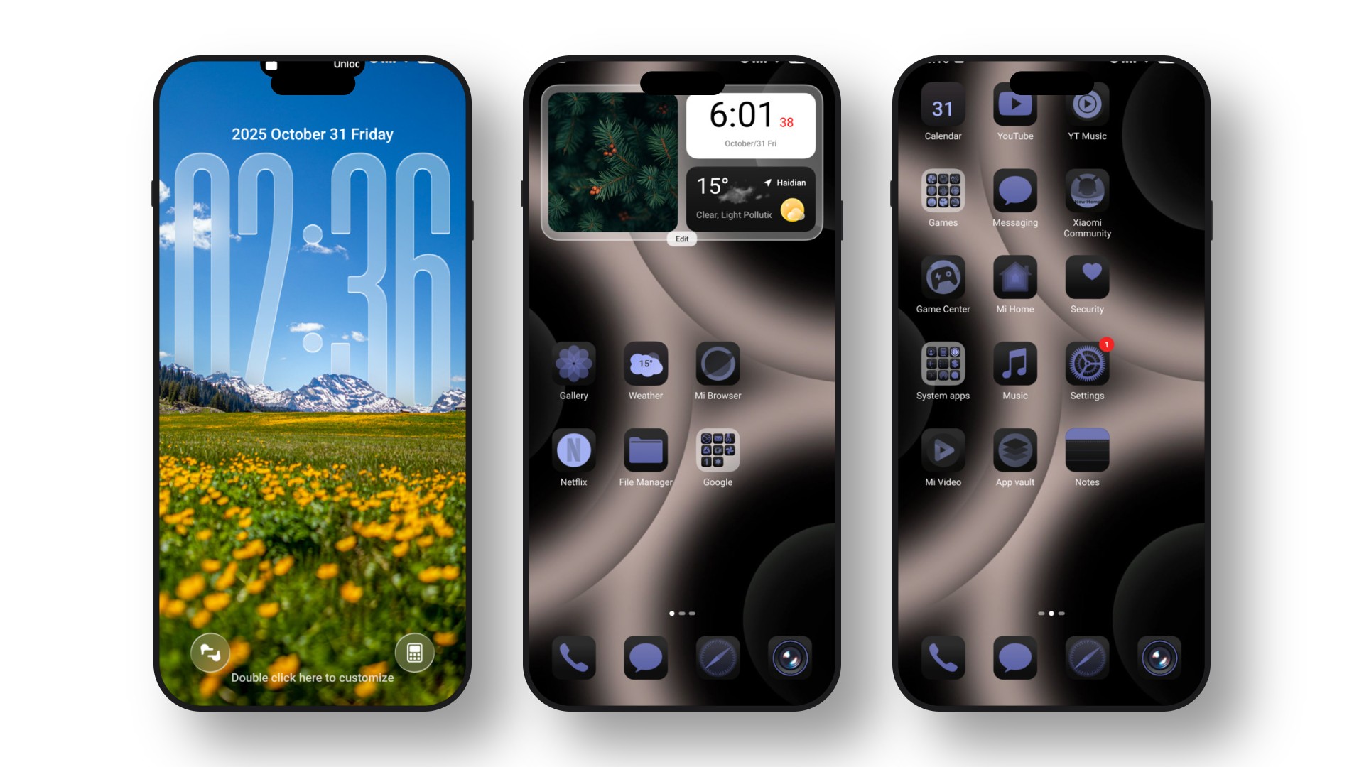 Blue color HyperOS Theme