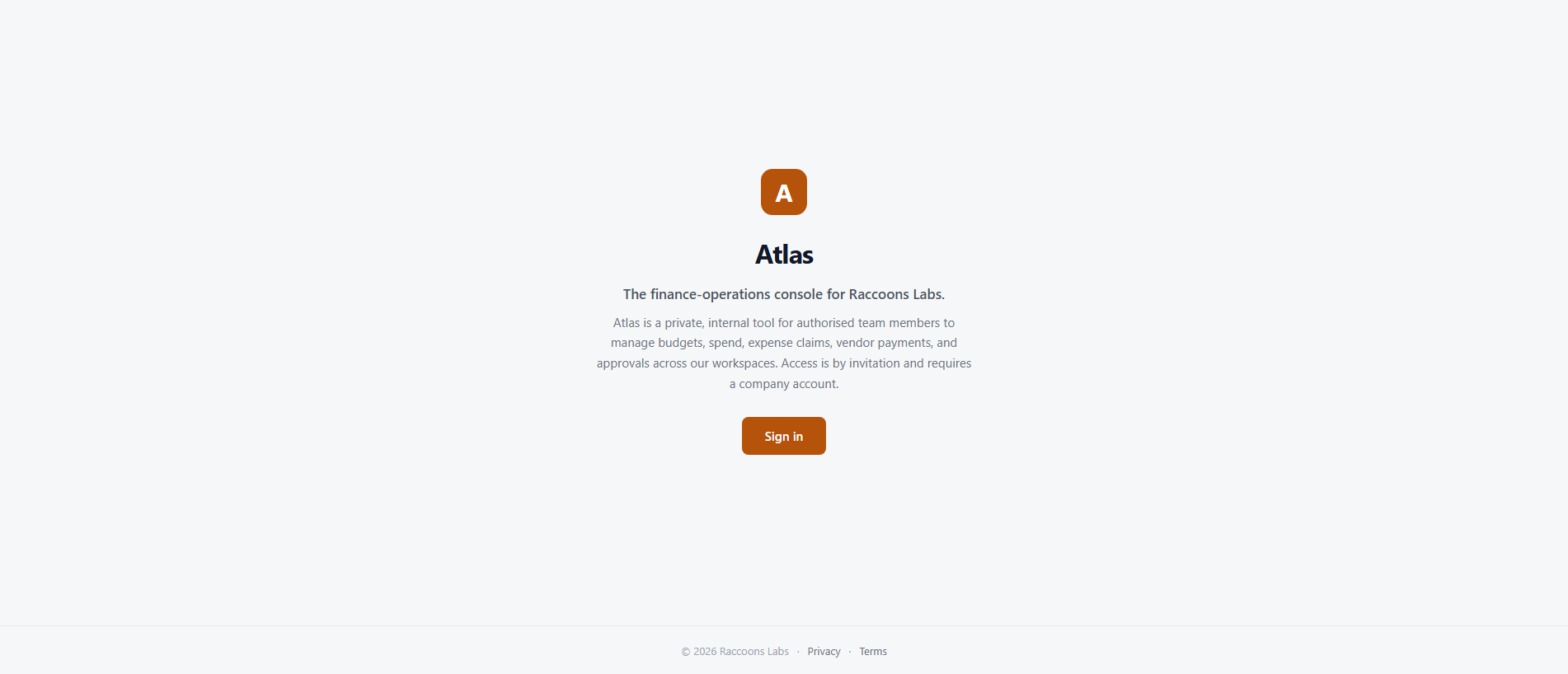 Forensic screenshot of raccoons.atlas.burrow.tools showing the phishing page layout