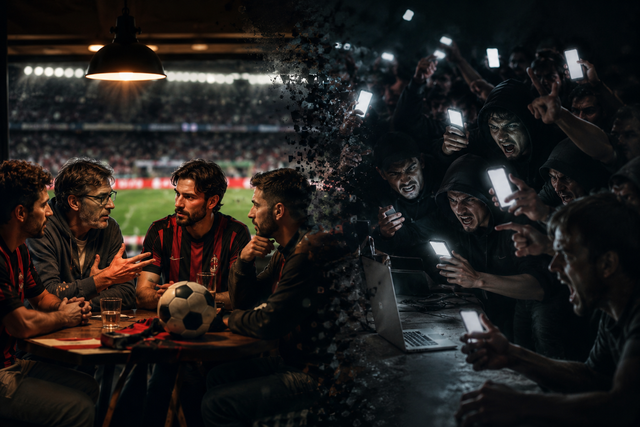 discussione e tifo sotto pressione