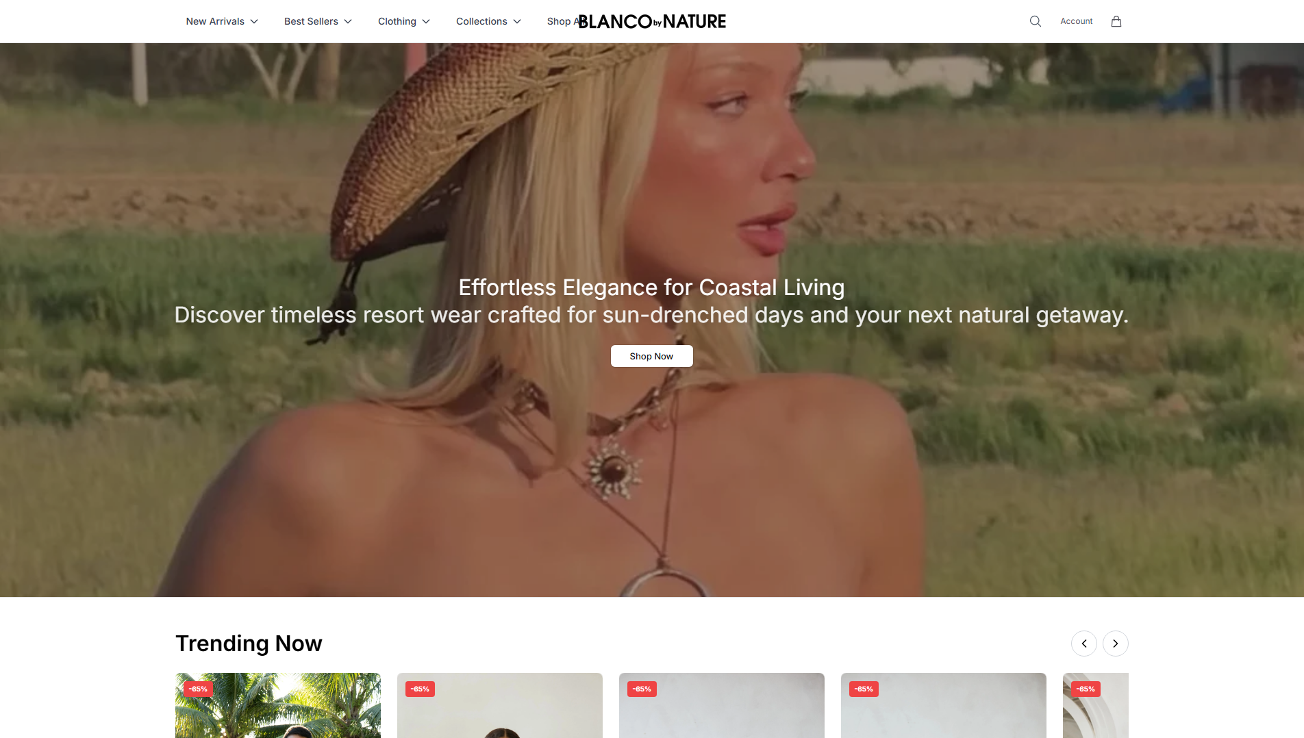 Stored capture of blancobynatureofficial.shop