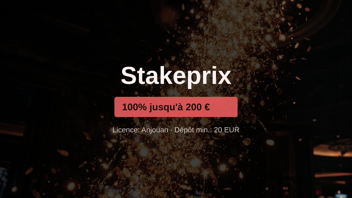 Stakeprix casino — bonus de bienvenue 100% jusqu'à 200 € + 25 FS, paiements: Visa, Mastercard, Skrill, Neteller, Paysafecard