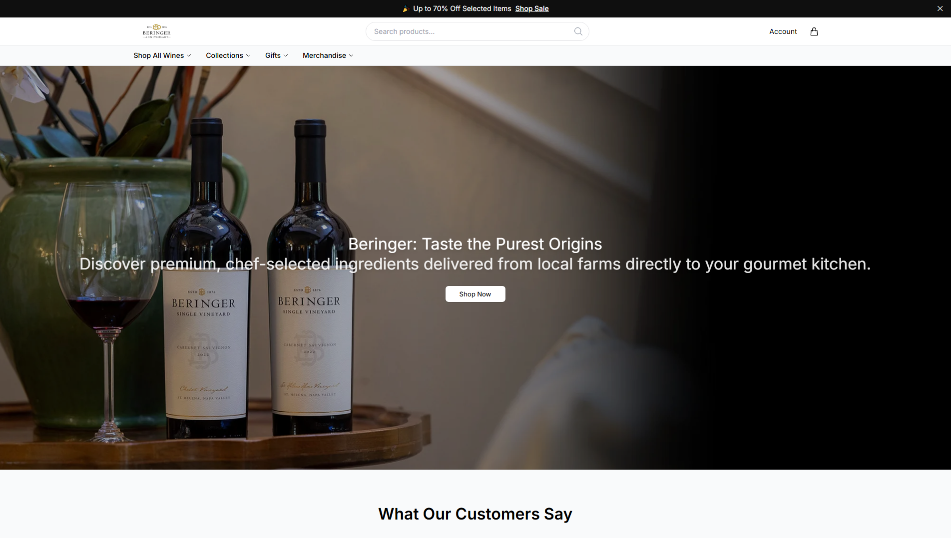 Stored capture of beringerkitchen.shop