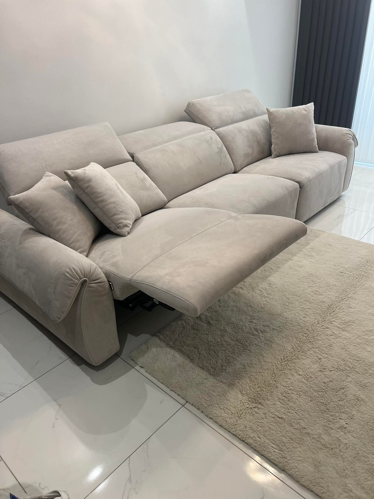 Modern home interior with sculptural seating