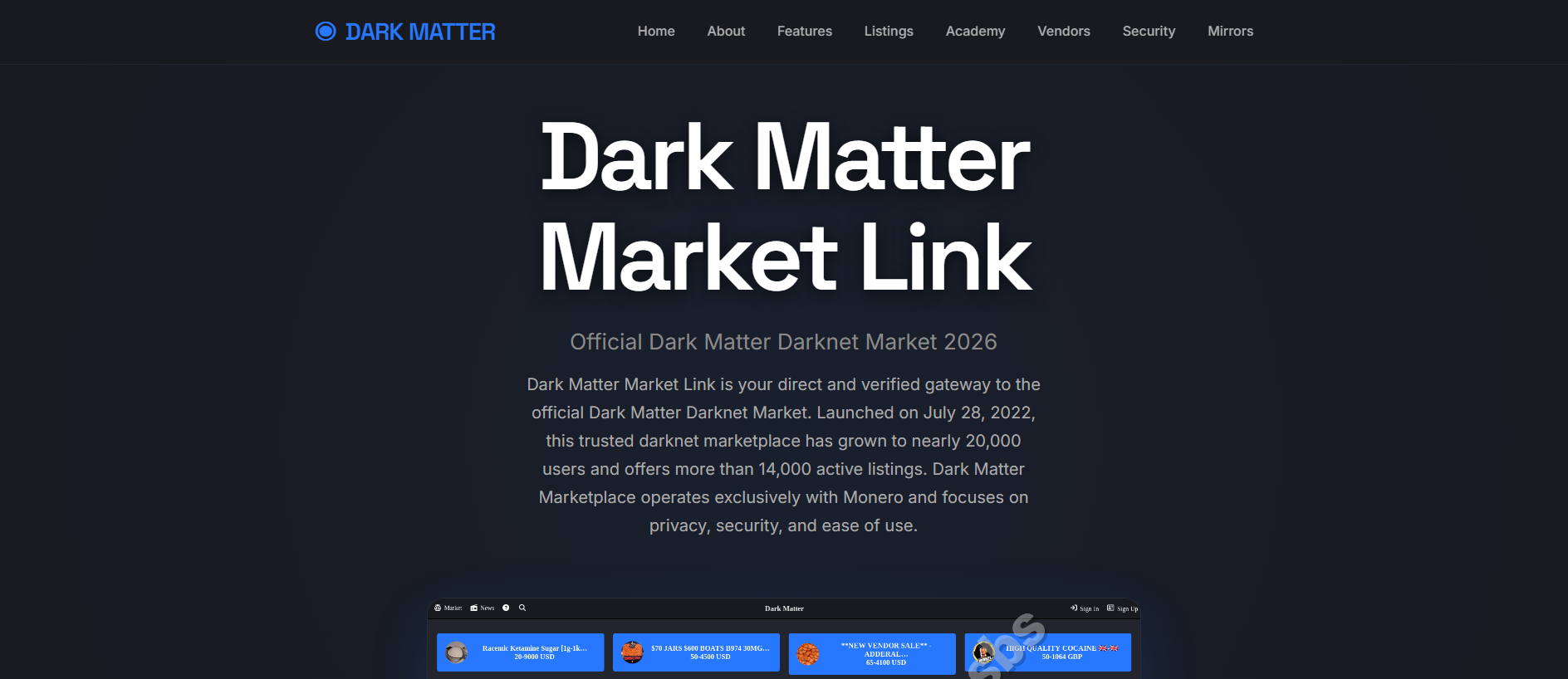 Stored capture of darkmatter-marketlink.sbs