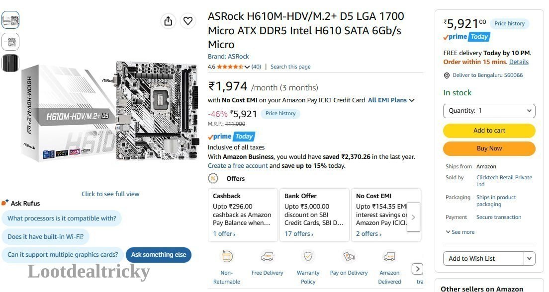 Asrock H610m Hdv – Just ₹5329 | Loot Ka Maal