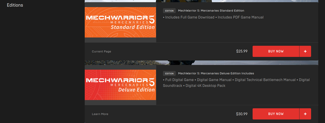 MW5 Pricing