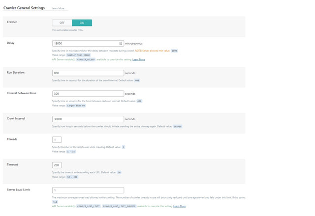crawler-settings