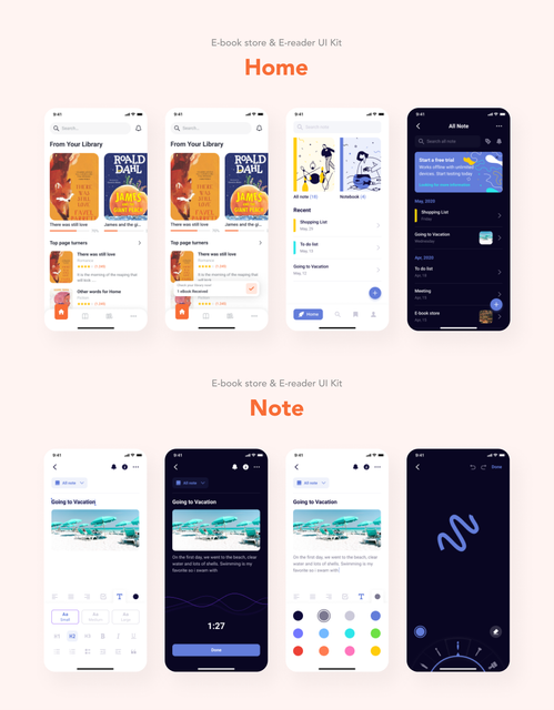 Lith - E-book store & E-reader App UI Kit