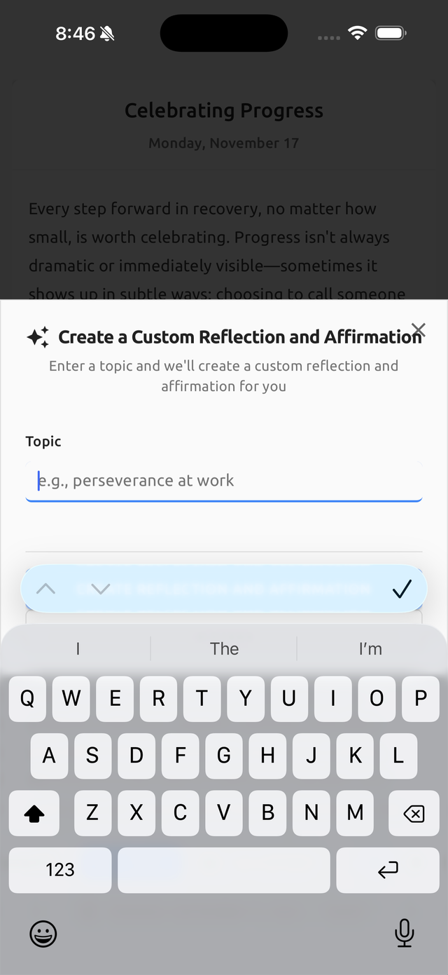 AI Custom Reflection Interface