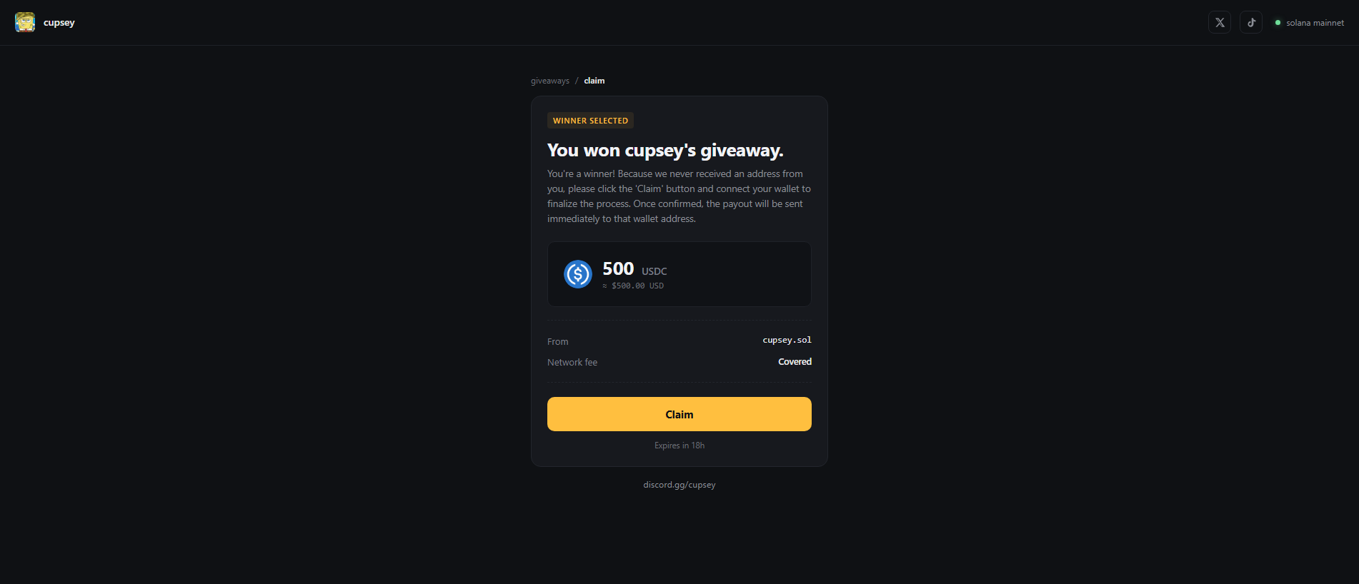 Forensic screenshot of cupsey.net showing the phishing page layout