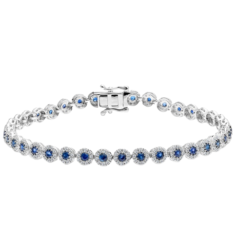 YUREI© Diamond Halo Tennis Bracelet