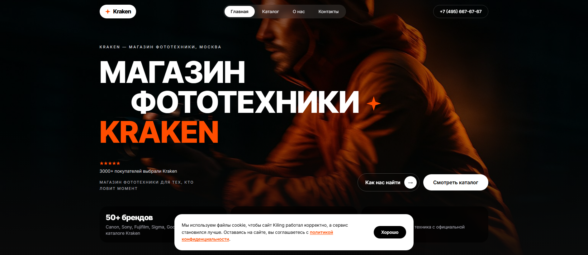 Forensic screenshot of krakenoffphoto.com showing the phishing page layout