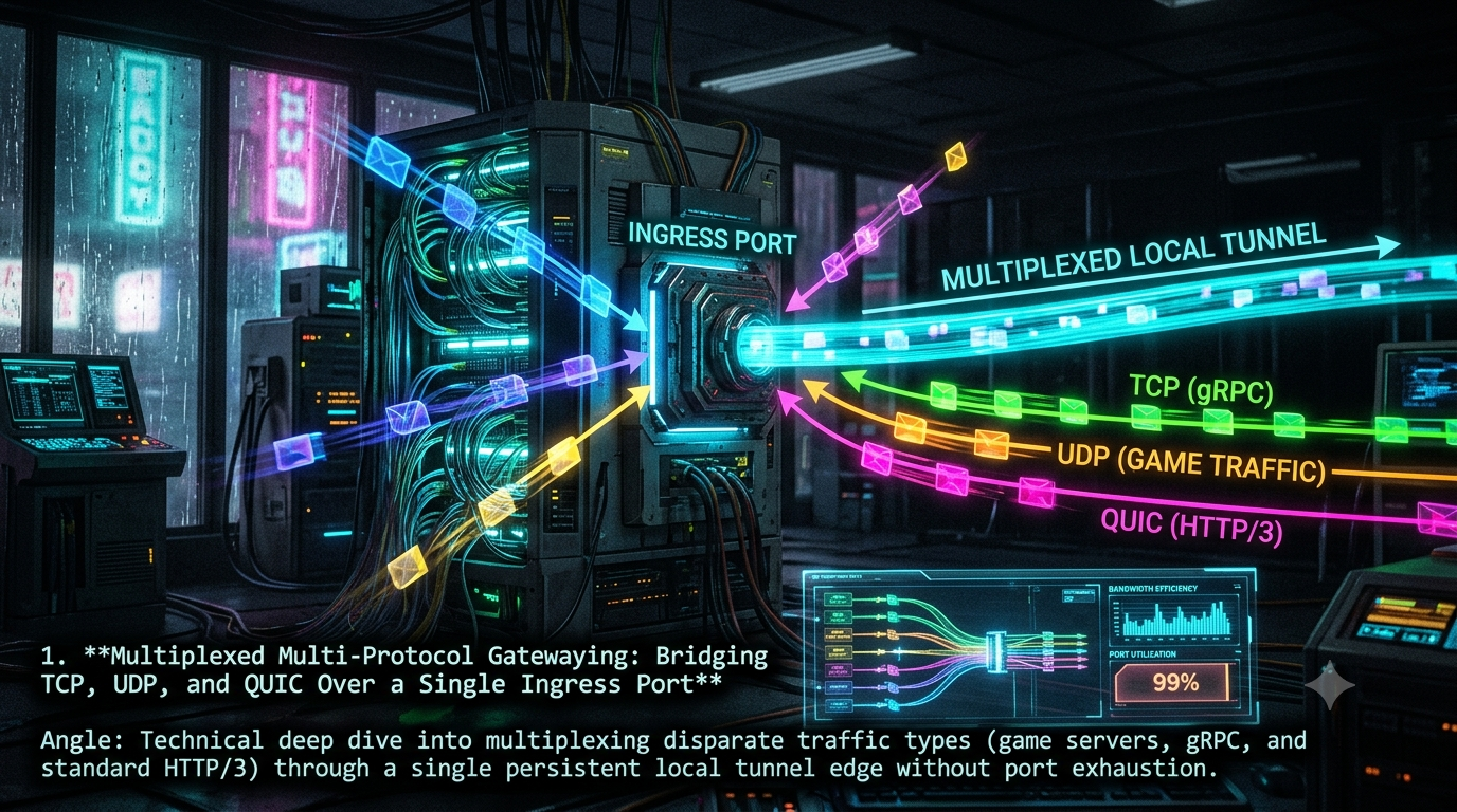 Multiplexed Multi-Protocol Gatewaying: Bridging TCP, UDP, and QUIC Over a Single Ingress Port