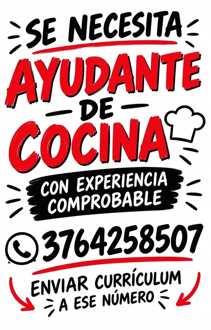 Se busca Ayudante de Cocina en Posadas