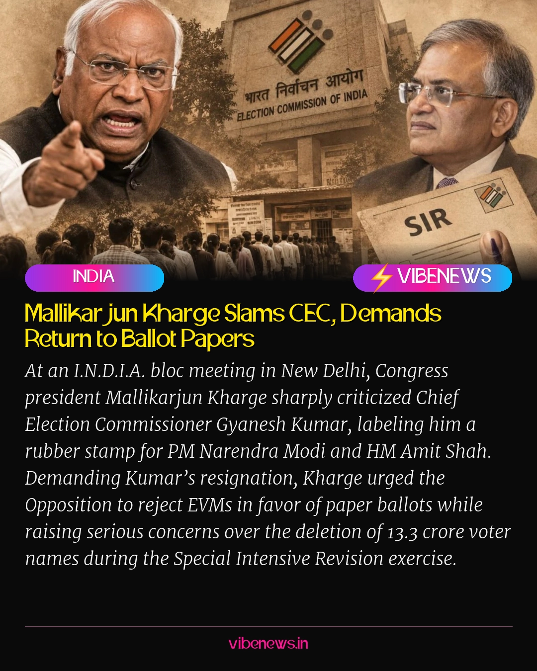 Mallikarjun Kharge Slams CEC, Demands Return to Ballot Papers