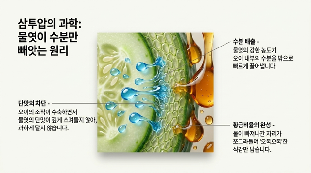 물엿 소금물 붓고 누르기