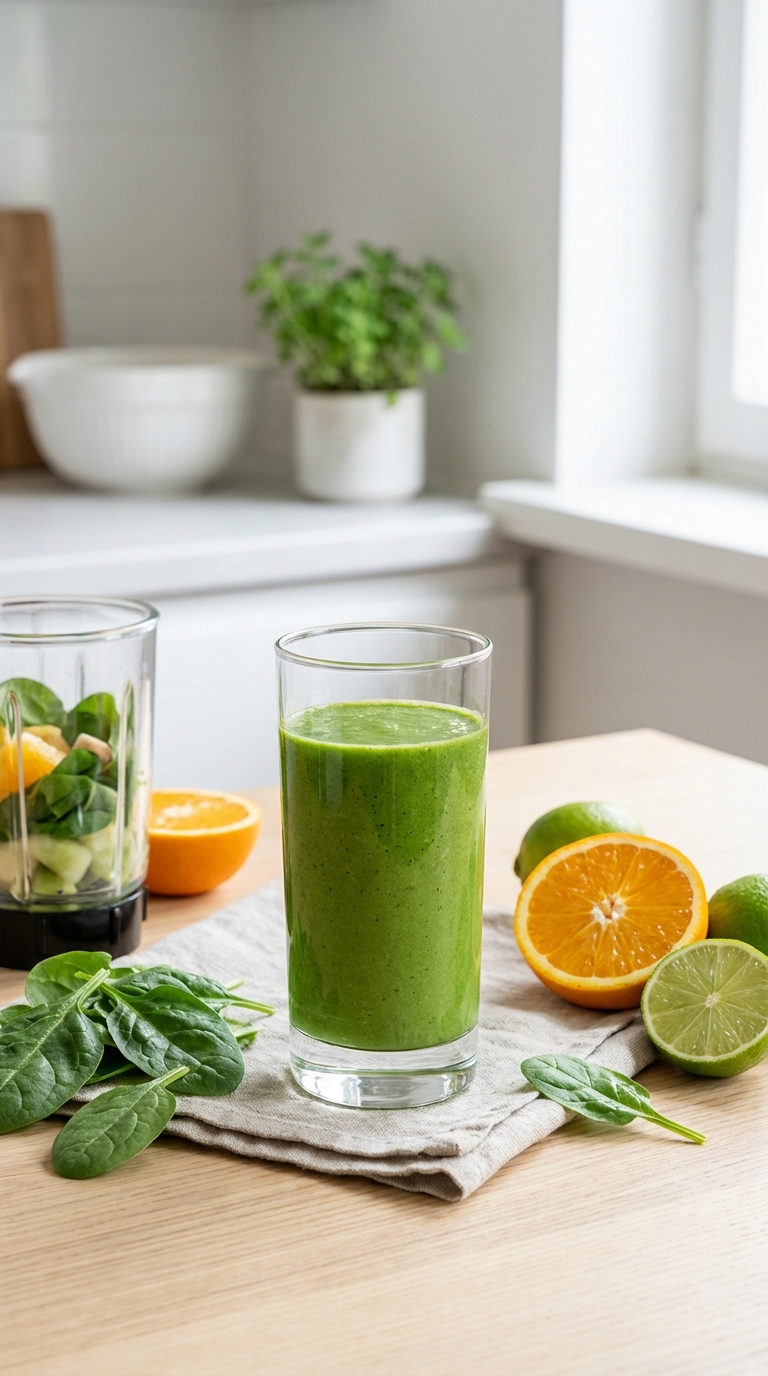 Spinach Citrus Green Power — A Hidden-Veggie Healthy Orange Smoothie Recipe