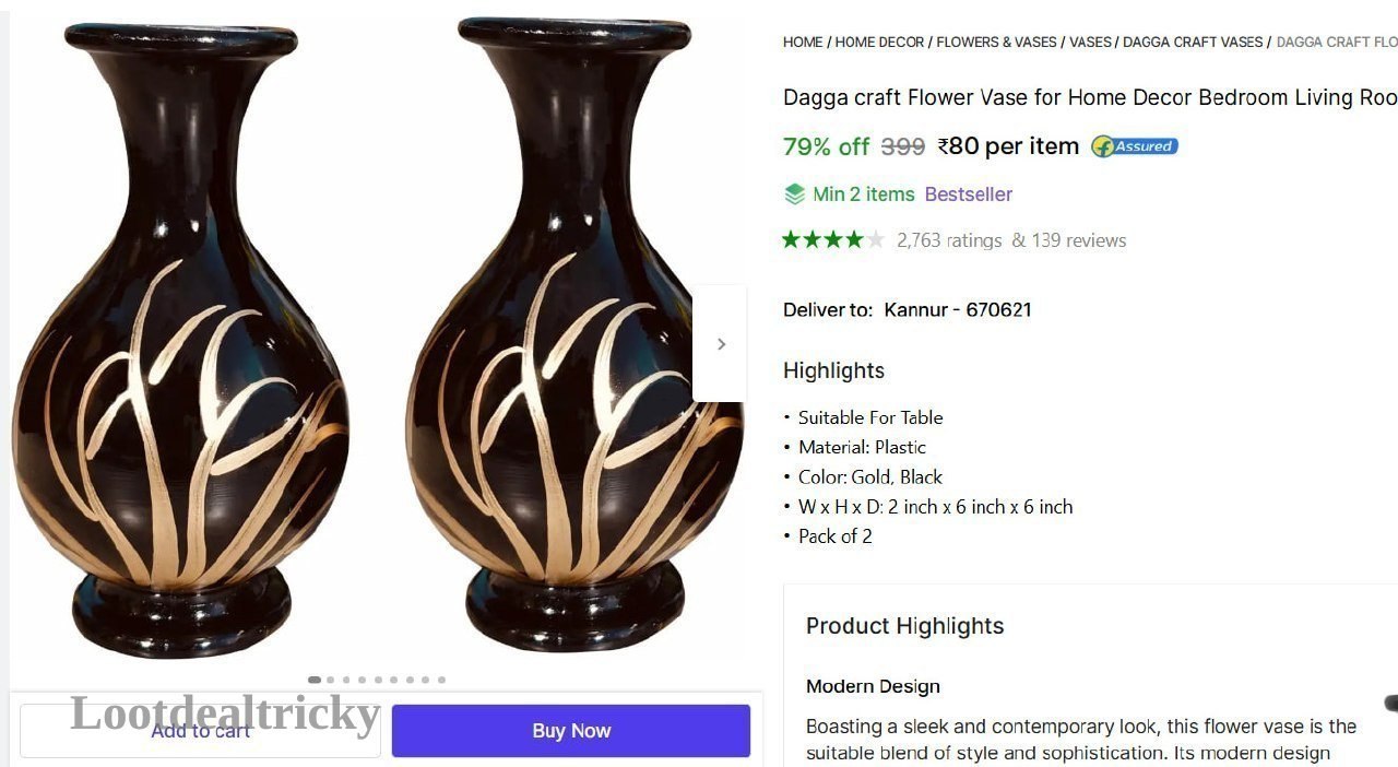 Shopsy   flower Vase – Just ₹80 | Loot Deal