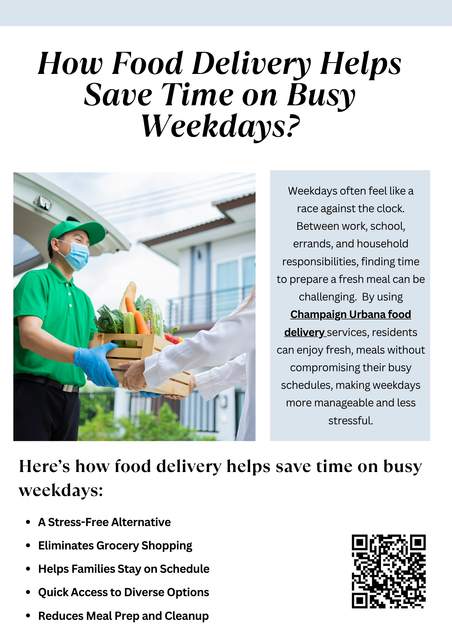 Busy weekdays often leave little time for cooking or grocery shopping. Food delivery services provide a convenient solution, allowing individuals to enjoy fresh meals without the hassle of preparation. By streamlining mealtime, they free up valuable hours for work, errands, or relaxation. Champaign Urbana food delivery ensures residents can save time while still enjoying a variety of meal options. To know more visit here https://www.goharvestmarket.com/stores/champaign-il-61820/