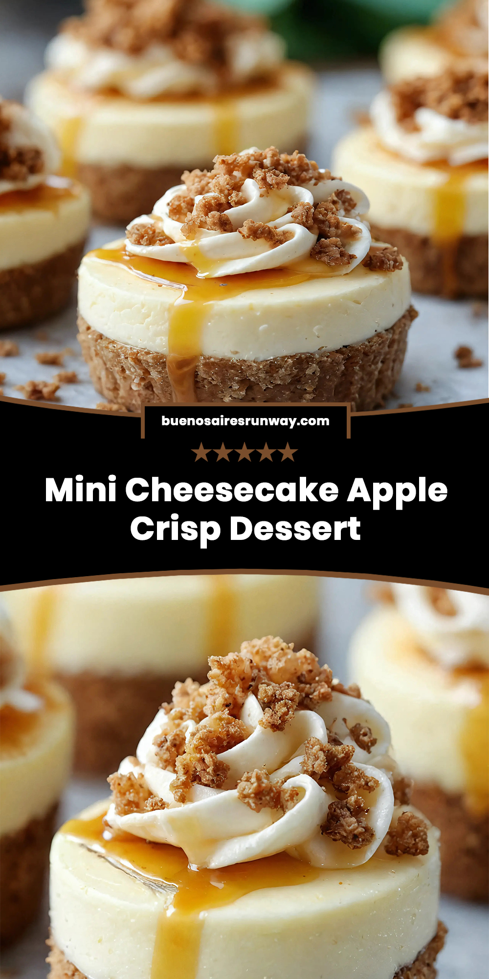 Mini Cheesecake Apple Crisp Dessert