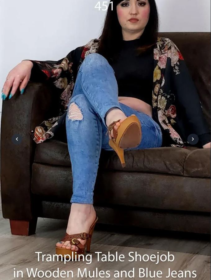 Dameolga-Fr-451-Trampling-Table-Shoejob-in-Wooden-Mules-and-Blue-Jeans.jpg