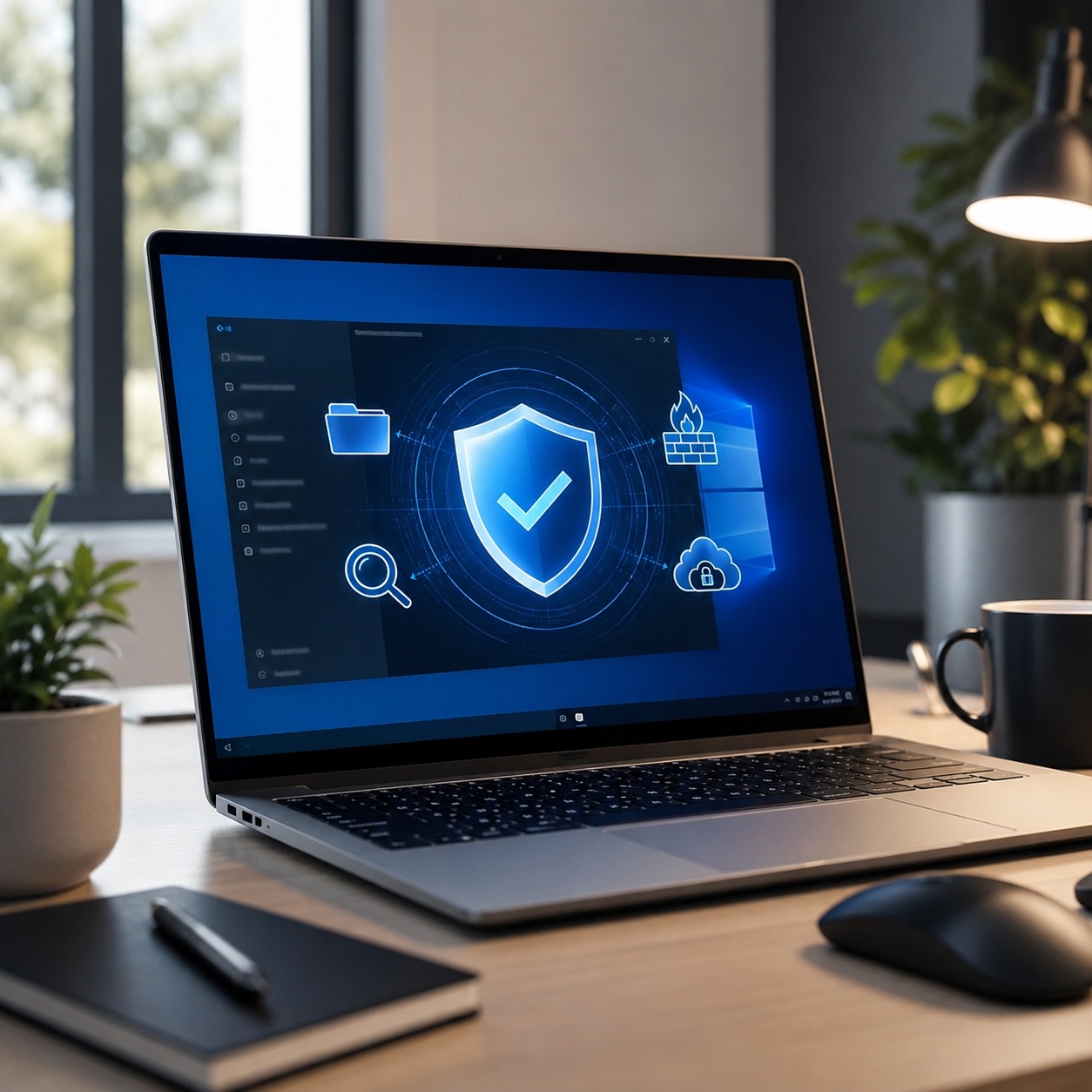 Windows security tools interface supporting credential and device protection