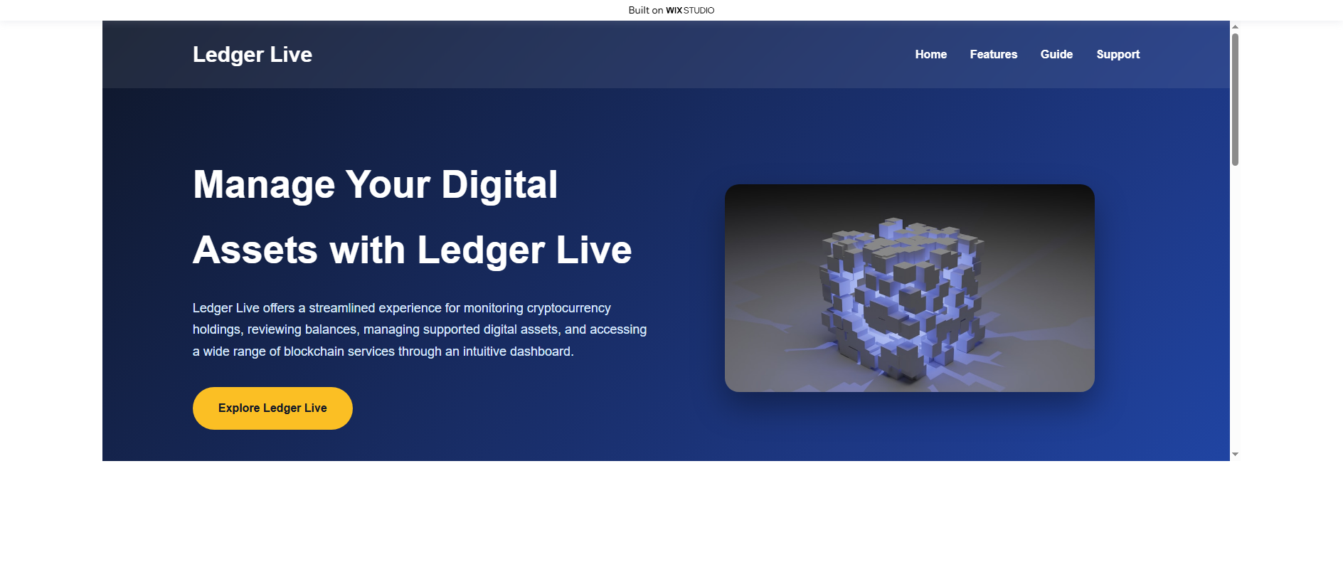 Screenshot of cloud-ledzerlive.wixstudio.com