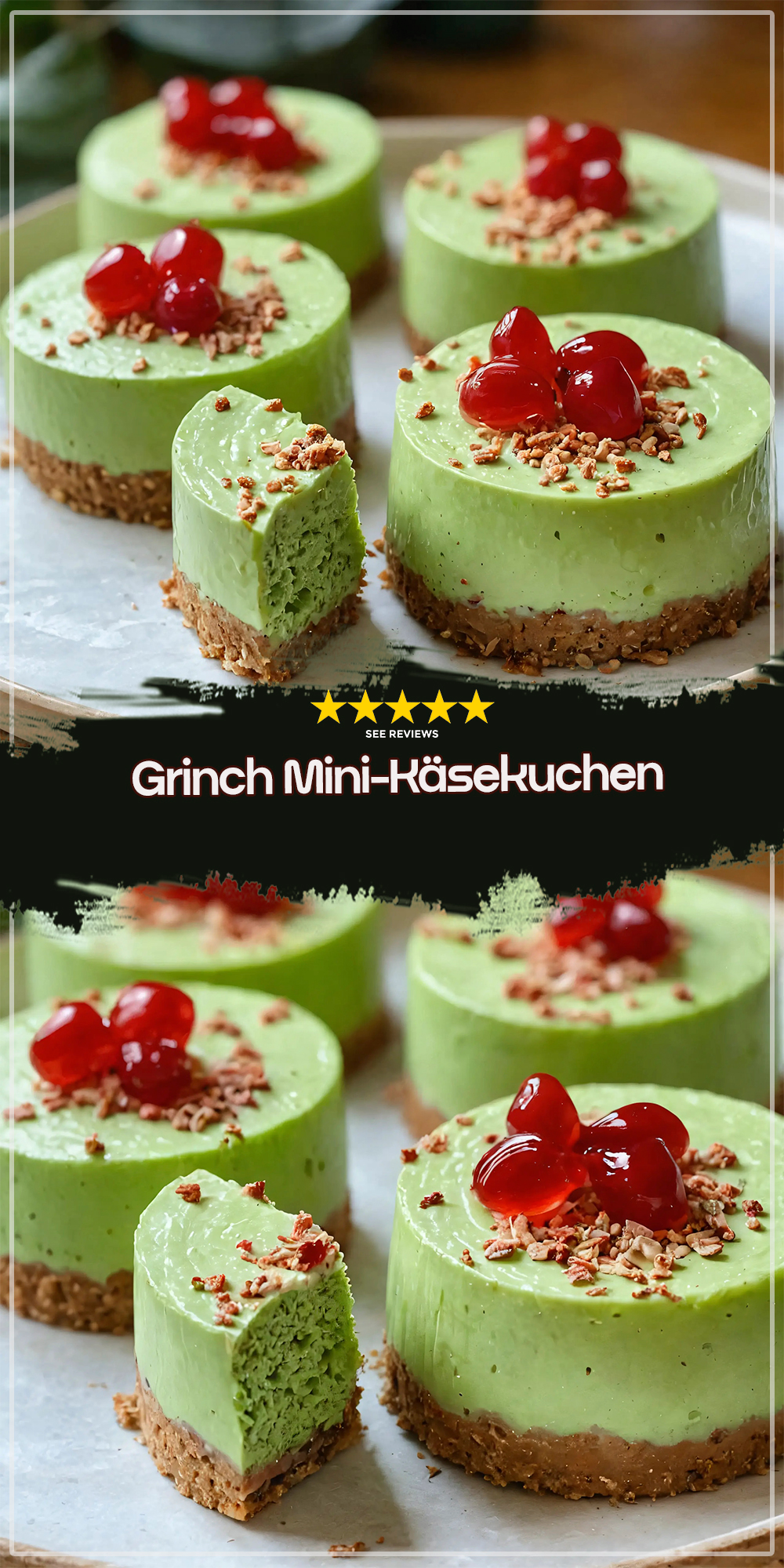 Grinch Mini-Käsekuchen