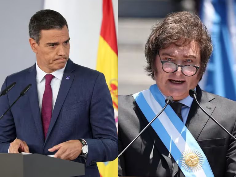 Pedro Sánchez acusó a Javier Milei de “odiar la democracia” y criticó su visita a la cumbre de Vox