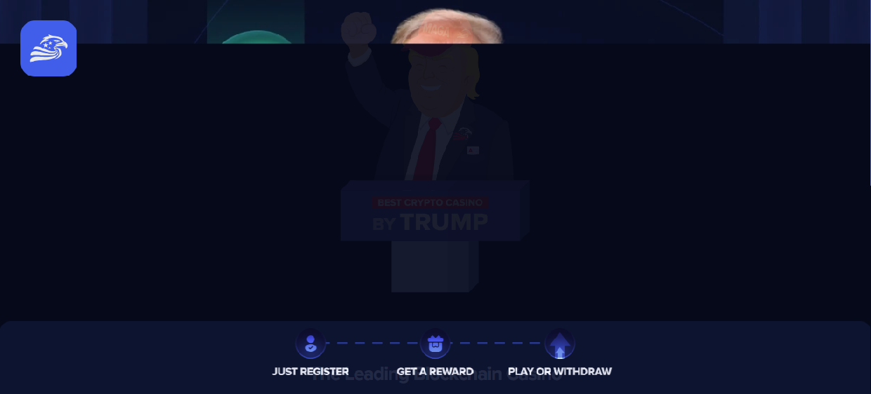 Forensic screenshot of trump-casino.club showing the phishing page layout