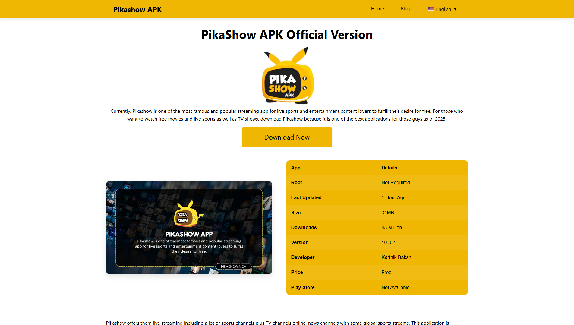Stored capture of pikashow.mov