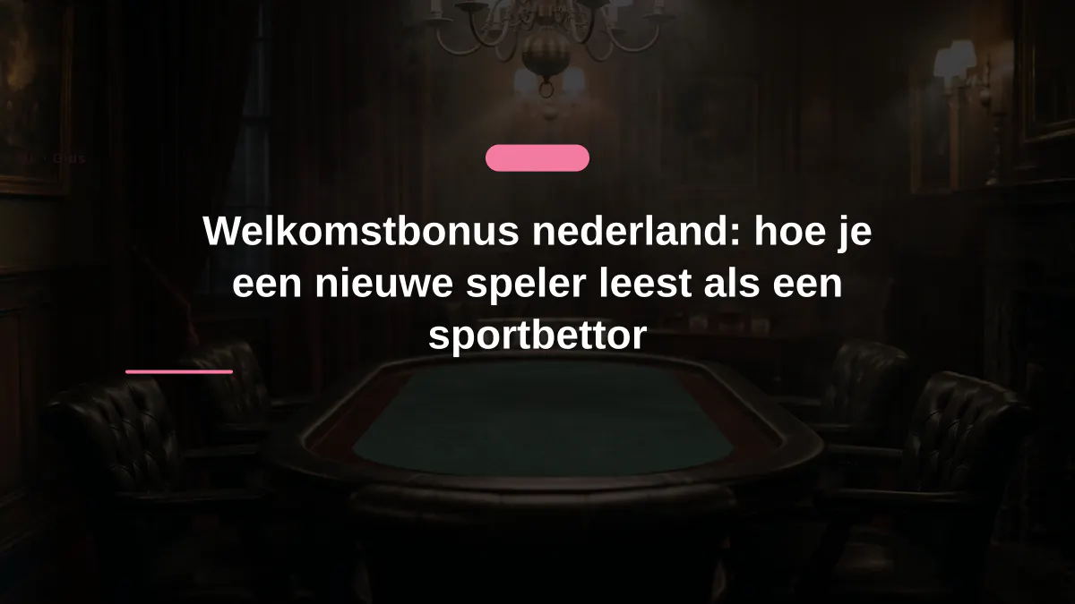 Welkomstbonus nederland: hoe je een nieuwe speler leest als een sportbettor