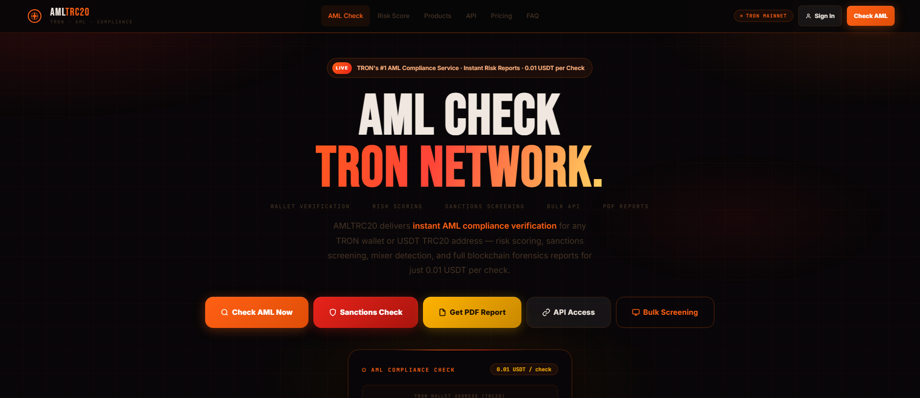 Screenshot of amltrc20.org